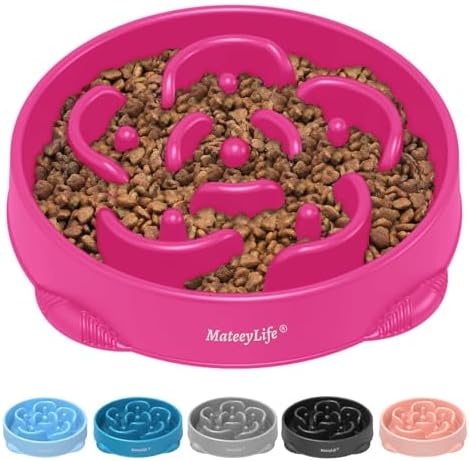MateeyLife 1-Pack Slow Feeder Dog Bowls, 4 Cups, Dog Puzzle Feeder Bowl