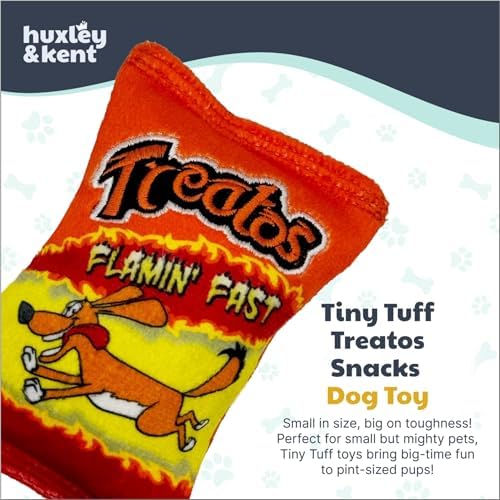 Huxley & Kent Tiny Tuff Plush Dog Toy, Treatos Snacks