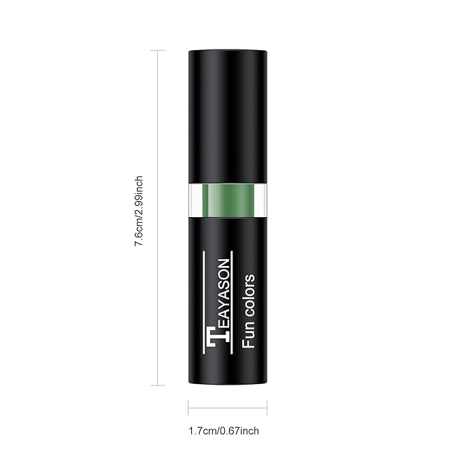 2pcs Green Face Body Paint Stick,Green Eyeblack Lipstick for St Patricks Day/Halloween/Costume Accessories Vampire/Joker/Clown/Witch Makeup Cream Face Paint SFX Makeup Easy to Blend