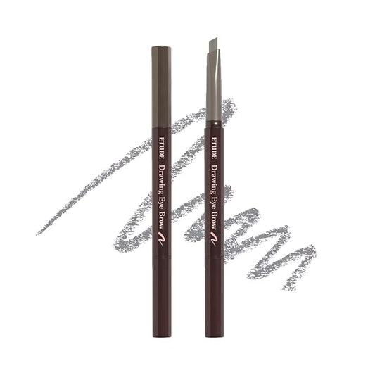 ETUDE Drawing Eye Brow, Eyebrow Pencil, Microblading, Long Lasting, Soft Textured Natural Daily Look, Korean Makeup, Beauty, Gray (0.008 Ounce)