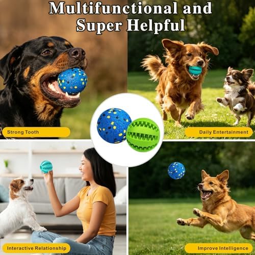 Idepet Dog Toy Ball Tennis Balls for Aggressive Chewers,Nontoxic Bite Resistant Toys ETPU High-Bounce Floating Fetch Toys for Teething for Small Medium Dogs (Blue&Blue, 4 Balls-2.75in)