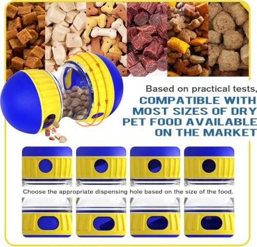 Dog Puzzle Toy Adjustable Treat Dispensing Ball Food Dispenser Tough Slow Feeder Puppy Enrichment Training Toy Pet Interactive Chase Toys for Small Medium Large Dogs⁠