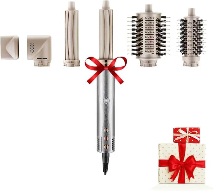 5 in 1 Hot Air Styler Wrap with Automatic Curling & Drying High-Speed Hair Dryer Brush with Negative Ion Technology for Frizz Control & Long Lasting Styles AirEdge A3