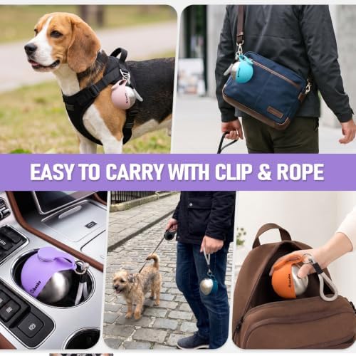 Cibaabo Portable Dog Water Bottle with Collapsible Silicone Bowl 10 oz