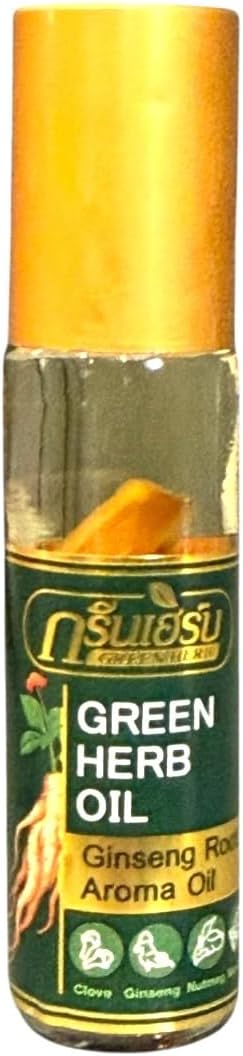 1 Pack - Ginseng Essential Oil - Dau Nong Nhan Sam - 10mL per Bottle - Product of Thailand