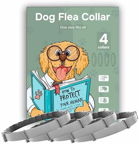 Flea and Tick Prevention for Dogs - Flea Collar - 4 Count - Adjustable