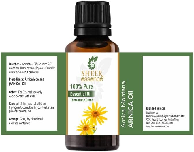 Arnica Flower Oil 30 ML (1.01 Fl.OZ) | 100% Pure Natural Undiluted Uncut Therapeutic Grade Arnica Montana