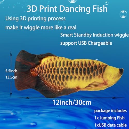 Flopping Fish Electric Dog Toy,Realistic Interac tive for Small Medium Dogs