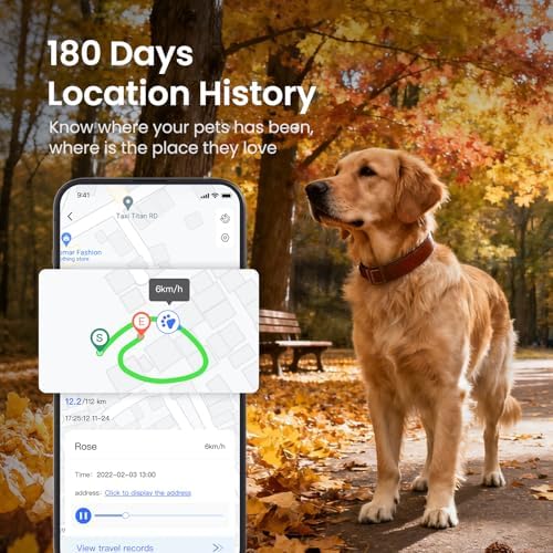 SEEWORLD 4G Pet GPS Tracker for Dogs Cats, Real-Time Location, IP67 Waterproof, Geo-Fence, 180 Days History, Subscription Required