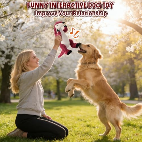 loncoldy Plush Chew Toys for Dogs Squeaky Dog Toys for Medium Small Dogs Tough Stuffed Animal Plush Dog Toy to Keep Them Busy
