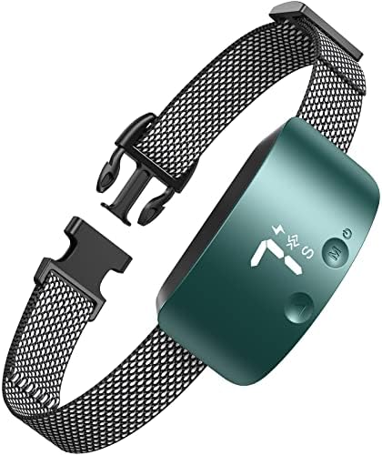 NBJU Bark Collar for Dogs,Rechargeable Anti Barking Training Collar with 7 Adjustable Sensitivity and Intensity Beep Vibration for Small Medium Large Dogs (Blackish Green)