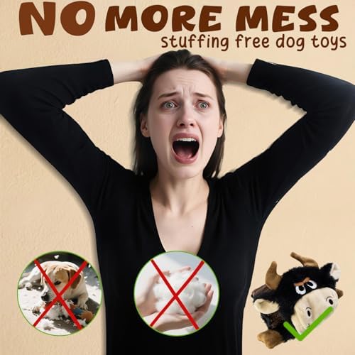 No Stuffing 5 Pack Dog Squeaky Toys, Chew with Crinkle to Large Puppy