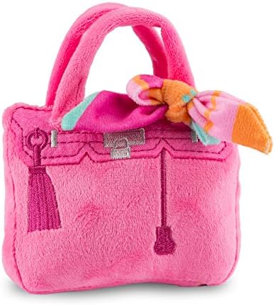 Haute Diggity Dog Barkin Bag with Scarf Plush Dog Toy, Designer Parody Toy
