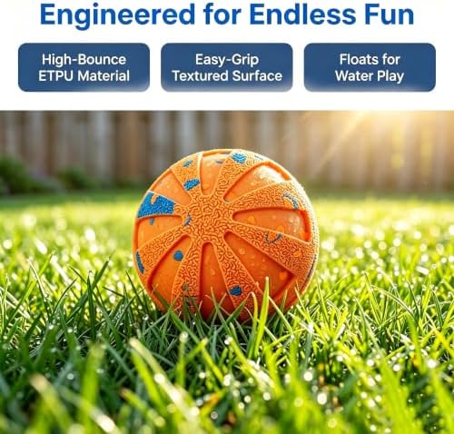Smart Interactive Dog Toy Wicked Ball Automatic Moving Bouncing Rotating Active Rolling Ball 3 Modes Chew Resistant E-TPU Dog Ball IPX7 Waterproof Electric Puppy Toy for Small Medium Large Dogs Orange