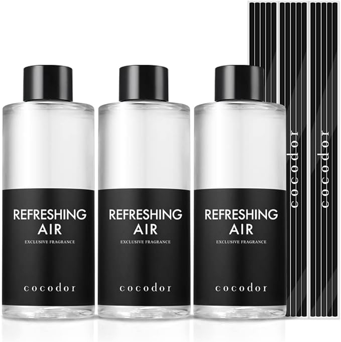 COCODOR Reed Diffuser Oil Refill/Refreshing Air/6.7oz(200ml)/3 Pack/Aroma Therapy, Home Fragrance, Scented Oils, Oils for Reed Diffuser, Office Décor, Decoration