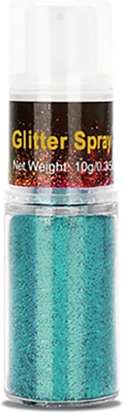 Go Ho Hair and Body Glitter Spray,Teal Glitter Spray Dry Powder Makeup for Clothes,Festival Loose Sparkle Powder,Holographic Ultra Fine Resin Glitters for Crafts,10g