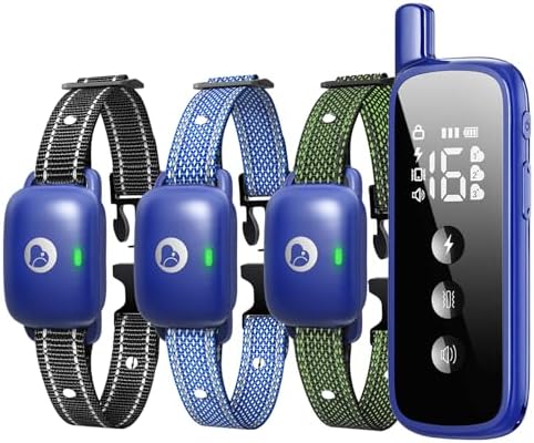 Aikko Dog Shock Collar with Remote - IPX7 Waterproof, 3 Training Modes (Beep, Vibration, Shock), Rechargeable E-Collar for Most Breeds, Anti-Bark & Adjustable Humanitarian Training Collar for 3 Dog