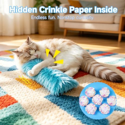 WOUSEDO Cat Toys Pillows 3 Pack, Interactive Kicker Toy with Catnip