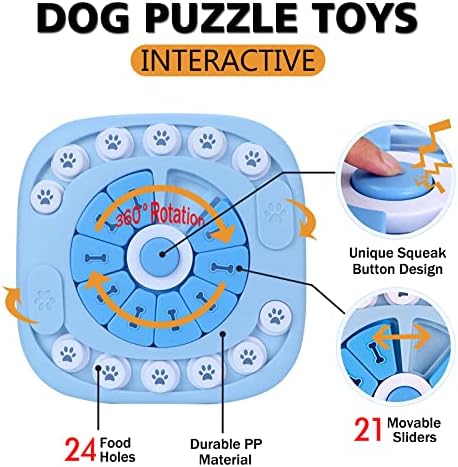 XIGOU Dog Puzzle Toys - Treat Dispensing Dog Enrichment Toys for IQ Training & Brain Stimulation - Interactive Mentally Stimulating Toy - Gifts for Puppies, Cats, Dogs