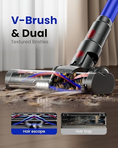 Cordless Vacuum Cleaner, Upgraded 650W 60KPA 70Mins Cordless Stick Vacuum Cleaner with Flexible Hose,Self-Standing,Touch Screen, Anti-tangle Wireless Vacumm Cleaners for Home/Pet Hair/Carpets/Floors