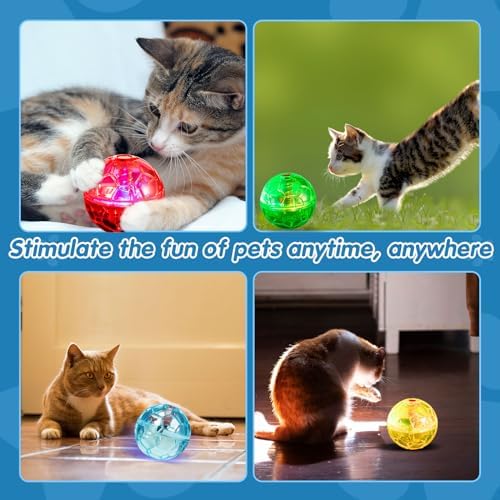 Sratte 6 Pcs Cat Ball Ghost Hunting Light up Toy