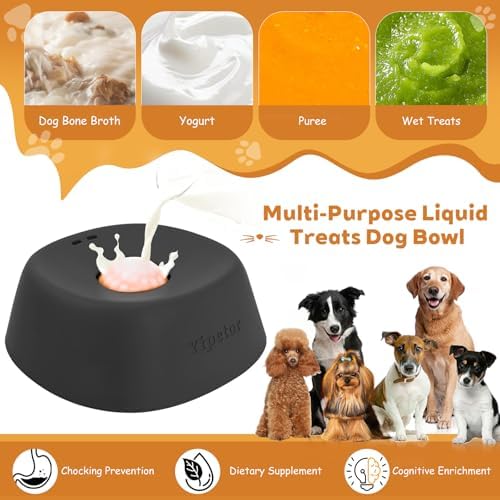 Yipetor Dog Lick Bowl, Rolled Ball-in Slow Feeder Enrichment Puzzle Toys