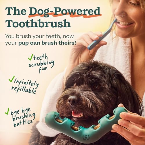 WOOF Bite n' Brush Dog Dental Chew Toy for Medium to Large Dogs 25 lbs & Up