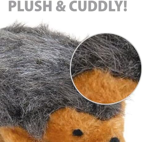 Jeffers Pet Plush Hedgehog Dog Toy with Squeaker, 4"- Soft Stuffed Plush Animal Toy for Puppies Small Medium Dogs, Interactive Play, Training, Fetch, Tug, Chew, Cuddle Companion, Indoor Fun - 1 Pack