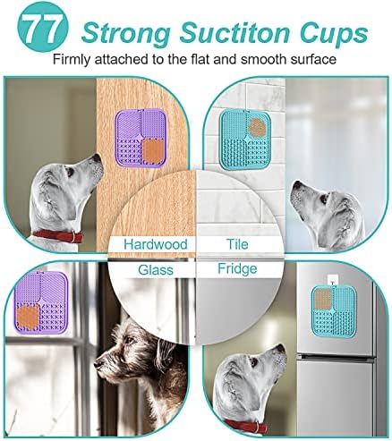 LUKITO Lick Mat for Dogs & Cats 2 Pack, Slow Feeder Licking Pad with Suction Cups for for Anxiety Relief and Boredom Reducer, Perfect for Bathing Grooming