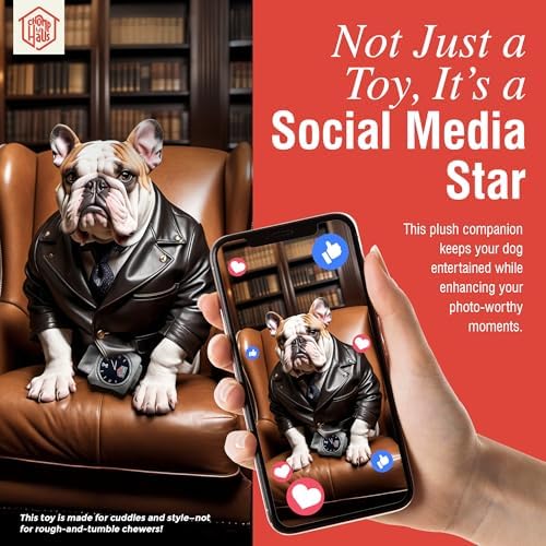Wag Heuer – Luxurious Parody Plush Dog Toy with Squeaker, Premium Fabric, Embroidered Details, Designer-Inspired Chew Toy, Fun Gift for Small Dogs & Dog Lovers