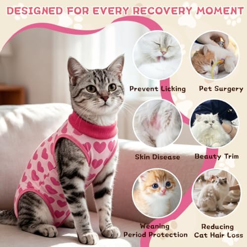 EMUST Cat Recovery Suit, Cat Surgery Recovery Suit Female for Wound Care