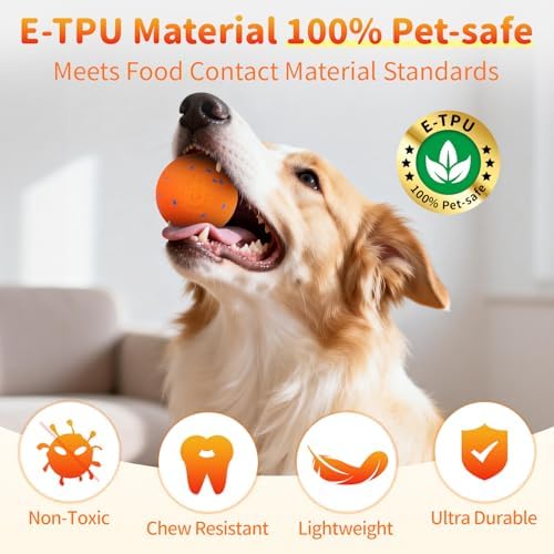 Smart Interactive Dog Toys, Interactive Dog Ball with IPX7 Waterproof, E-TPU Material, Low Noise, Automatic Moving/Bouncing/Rotating for Medium and Large Dogs Indoor & Outdoor Stimulation