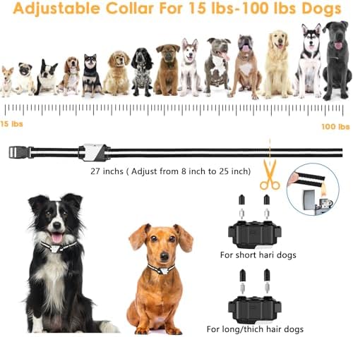 PIOUNS Shock Collar for Dogs, Dog Training Collar with Remote, 3 Modes