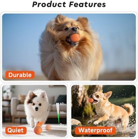 Interactive Small Dog Toy Ball, 2 Inch Smart Jumping Ball for Puppy/Small Dogs, Activated Automatic Bouncing Moving Vibrating, Dog Toy for Small Dogs to Keep Them Busy（Orange）