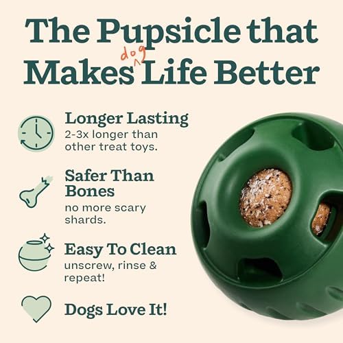 WOOF Starter Pack Dog Treat Toy for XL Dogs 75 lbs & Up | Long-lasting enrichment kit, Pupsicle toy included, reusable treat mold, chicken Pops, DIY frozen treats