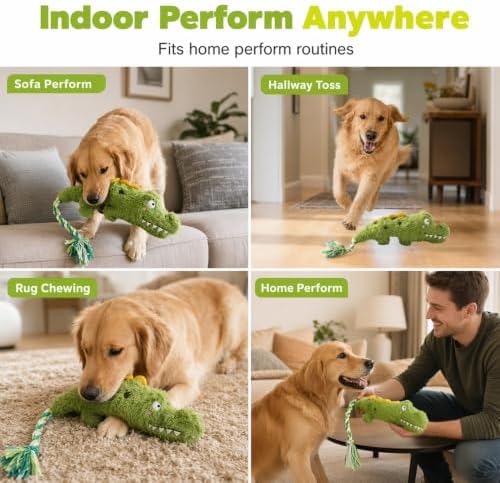 Yilia Fun Knotty Crocodile Dog Chew Toy for Interactive Play (Giraffe)