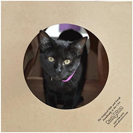 Dezi & Roo Hide and Sneak Collapsible Paper Cat Tunnel - Made in USA - Designed by a Feline Vet - Interactive Cat Toy - Cat Enrichment Toy - Hideaway