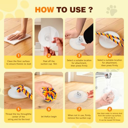 Interactive Dog Toy for Tug of War with Rope Ball for Small Dogs,Orange