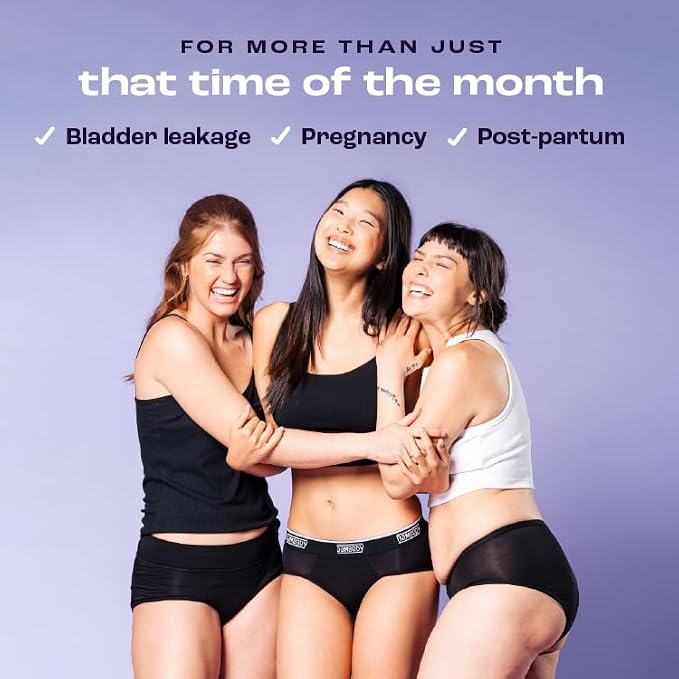 Bambody Absorbent Hipster for Light Flow, Sporty Period Panties for Women & Teens - Comfortable & Soft Protective Active Wear
