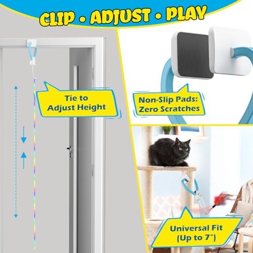 Interactive Automatic Cat Toy, 360° Rotating Feather Wand, Type-C