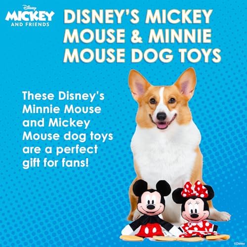 Disney for Pets Mickey & Minnie Mouse Plush Dog Toy Set, 13.5 Inch, 2 Pk