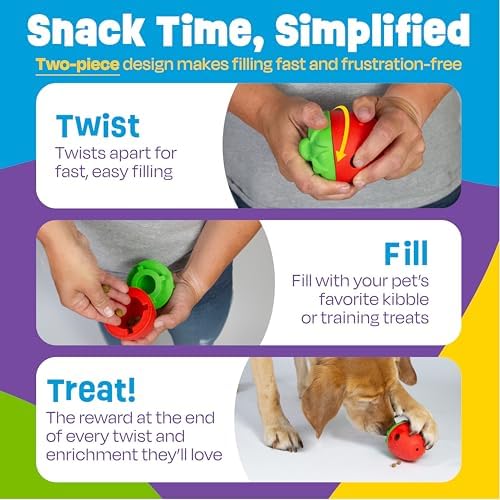 Brightkins Tough & Tumble 2 Piece Strawberry Treat Dispenser