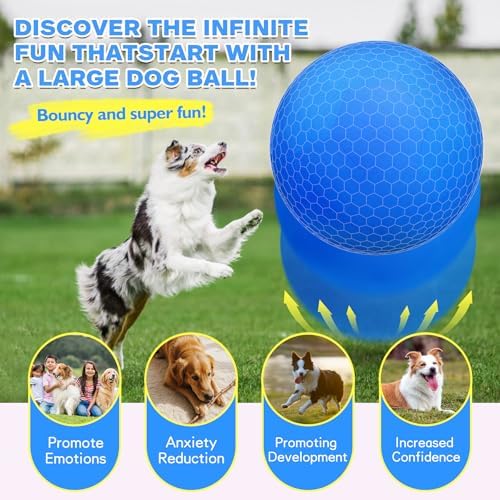 25" Herding Ball for Dogs and Horses, Waterproof & Durable Dual-Layer Interactive Large Dog Play Ball for Australian Shepherds, Cattle Dogs, Collies, and Other Herding Breeds (Blue)