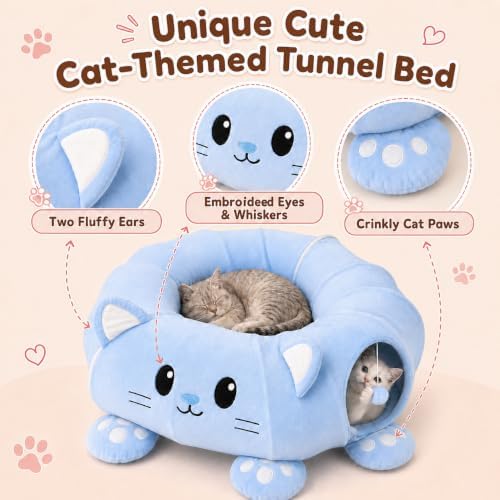 Cat Tunnel Bed with 21 Interactive Toys