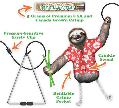 Meowijuana Jump 'n' Jamb Sloth Cat Toy and Catnip Blend | High Potency