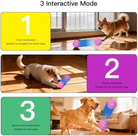 Interactive Smart Moving Dog Ball Toy, E-TPU for S/M Dogs