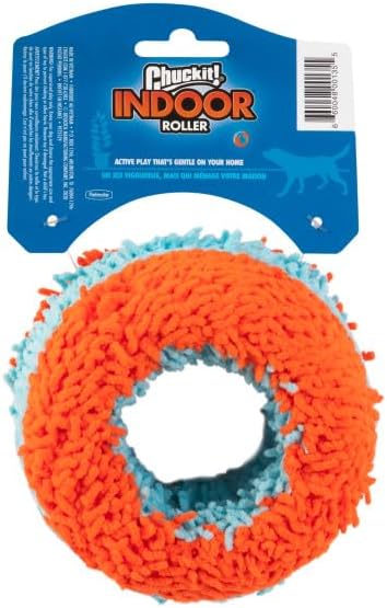 Chuckit! Indoor Fetch Roller Toy for Dogs - Interactive Dog Toys for Boredom, Orange and Blue 4.7 inches (Pack of 12)