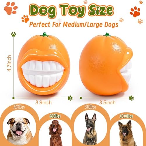 Squeak Dog Toys for Medium/Large Dogs, Dog Toys to Keep Them Busy,Interactive Dog Chew Toys for Enhance the Relationship with Dog,Dog Toy for Indoor Outdoor Water Play Catch,Gift for Dog