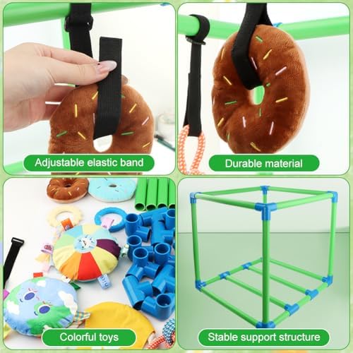 Puppy Play Gym with 8 Hanging Interactive Toys & 4 Suction Cups