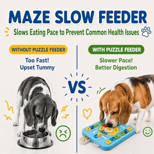 Interactive Dog Puzzle Toy, Maze Slow Feeder, 15.4 in